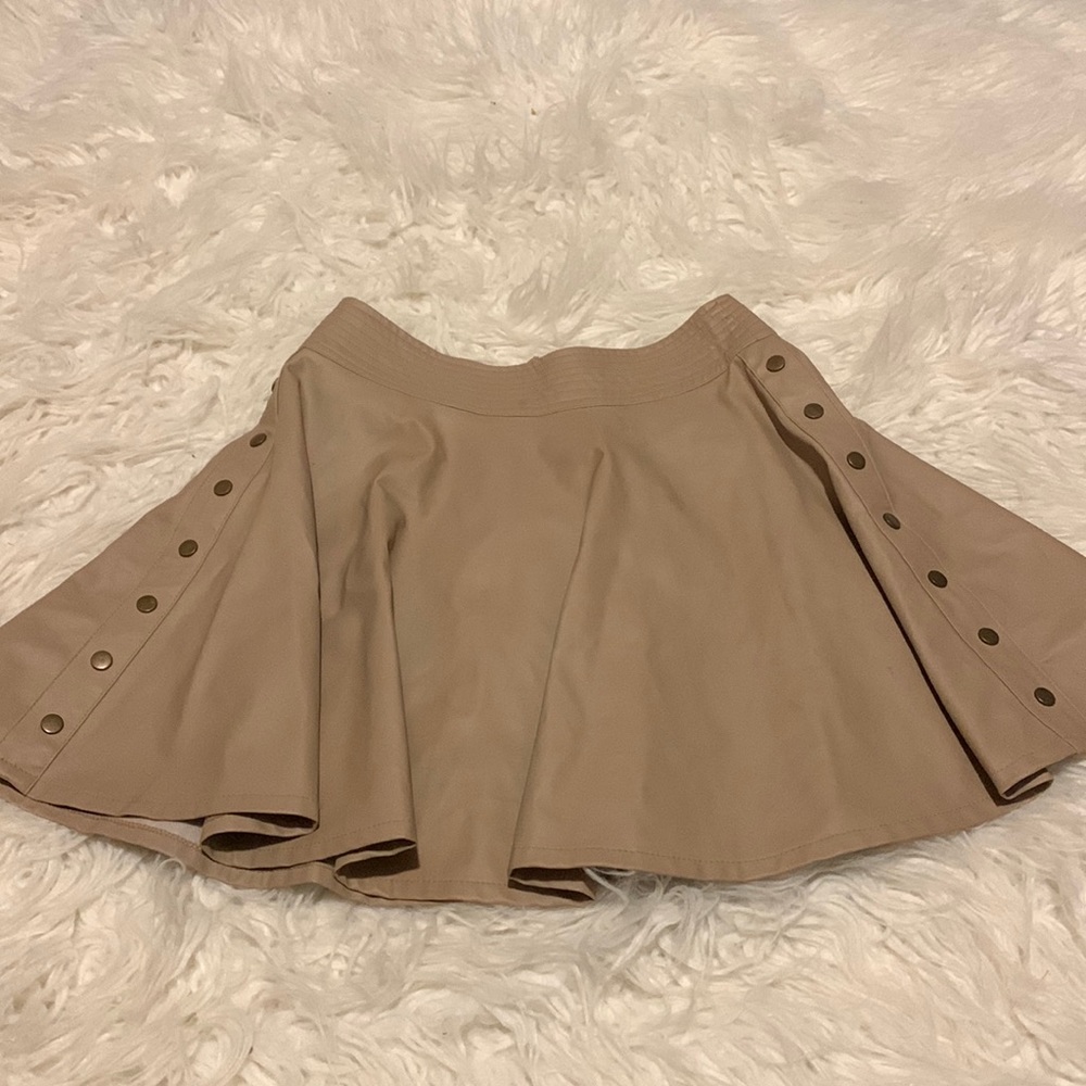 Double Zero size Small Tan Faux Leather Skirt
